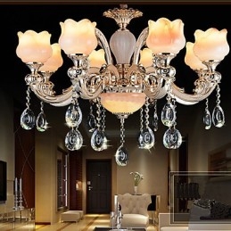Lampe à suspension en jade de style européen Lampe à suspension en cristal