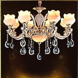 Lampe à suspension en jade de style européen Lampe à suspension en cristal