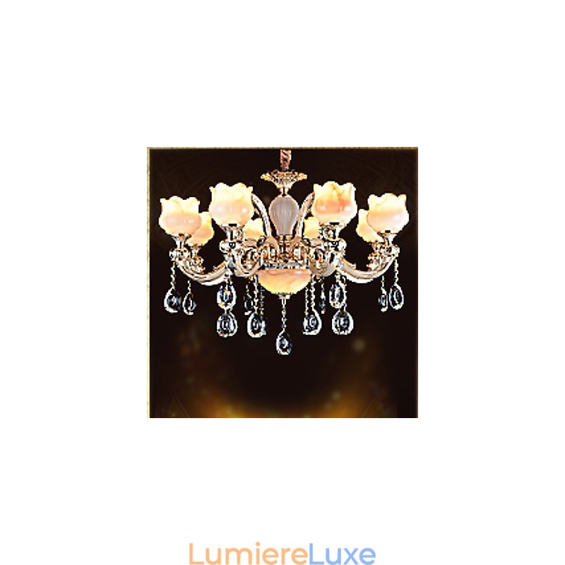 Lampe à suspension en jade de style européen Lampe à suspension en cristal