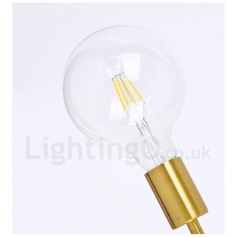 Lustre en cuivre à 6 lumières avec abat-jour en verre