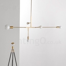 Lustre contemporain moderne en cuivre à 5 lumières