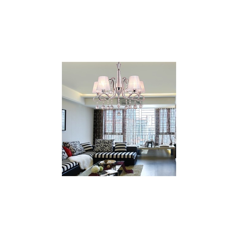 Lustre moderne contemporain en cristal électroplaqué