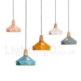 Suspension simple à 1 lumière, style contemporain et multicolore