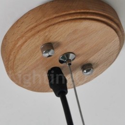 Suspension moderne contemporaine en bois à 3 lumières