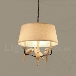 Suspension vintage rustique à 3 lumières