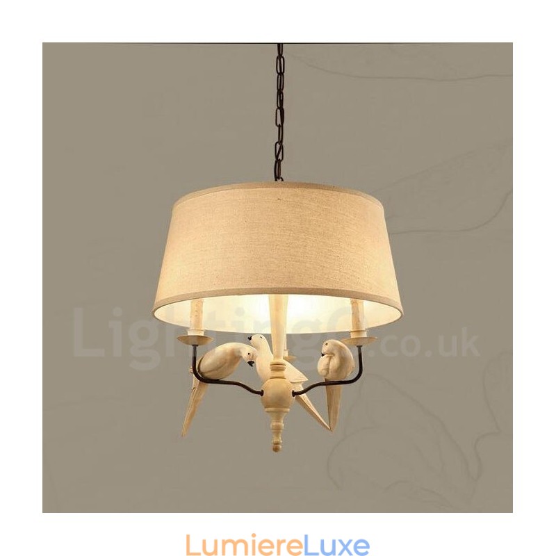 Suspension vintage rustique à 3 lumières