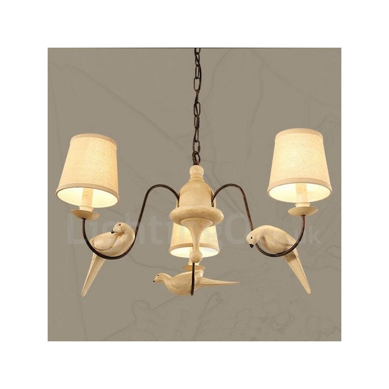 Suspension vintage rustique à 3 lumières