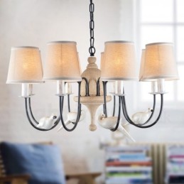 Suspension vintage rustique à 8 lumières