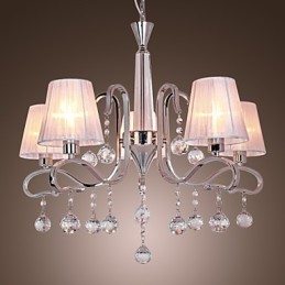 Lustre moderne contemporain en cristal électroplaqué