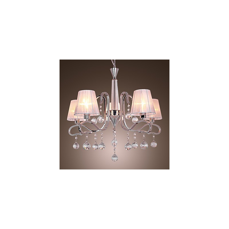 Lustre moderne contemporain en cristal électroplaqué