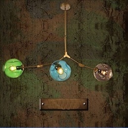 Suspension en forme d'ampoule en verre Art Color