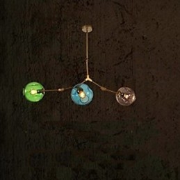 Suspension en forme d'ampoule en verre Art Color