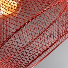 Suspension rustique en béton et métal à 1 lumière