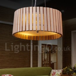 Suspension tambour en bois moderne et contemporaine