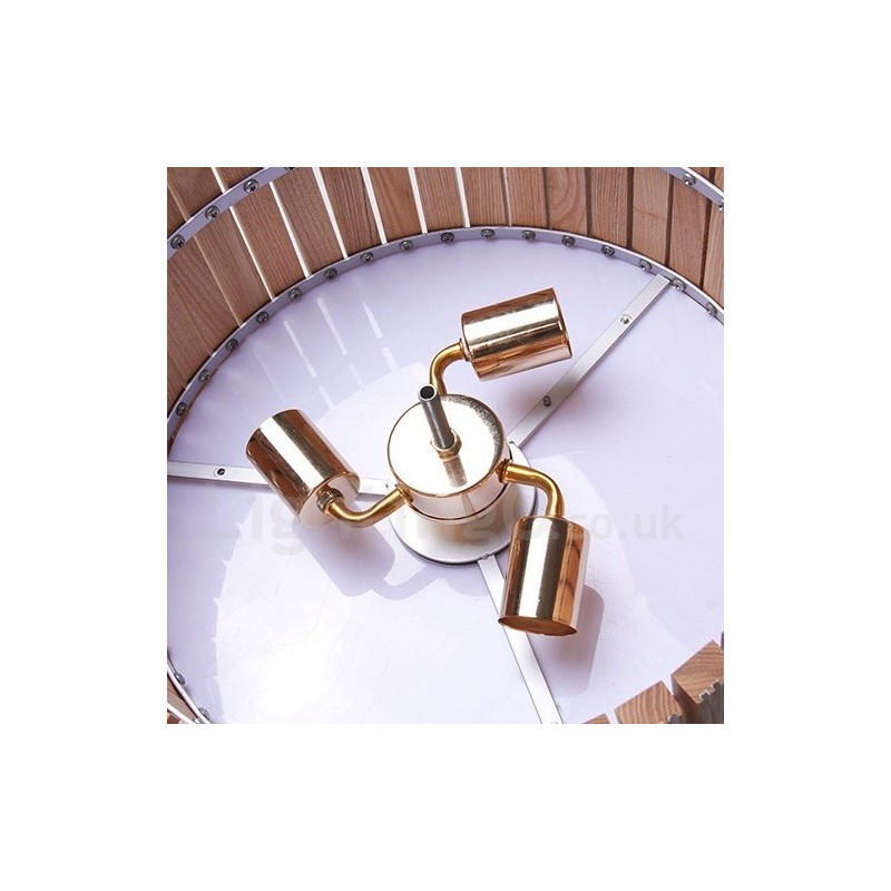 Suspension tambour en bois moderne et contemporaine