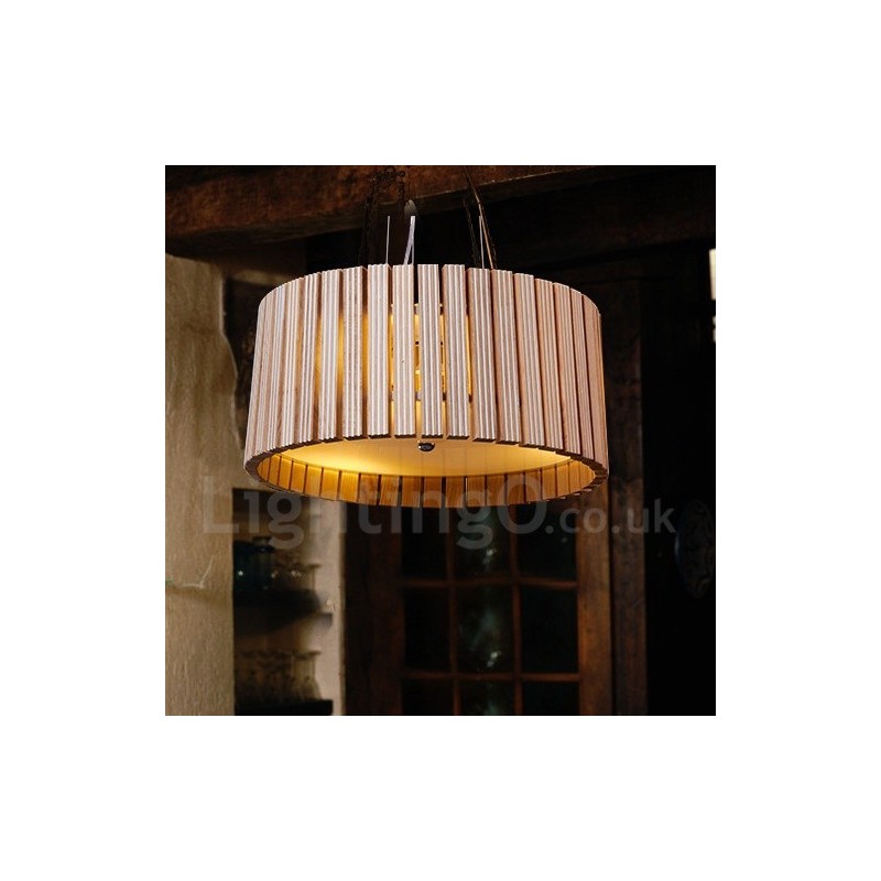 Suspension tambour en bois moderne et contemporaine