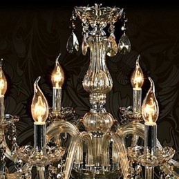Lustre en cristal de luxe à 8 lumières, couleur cognac, lustre en cristal K9