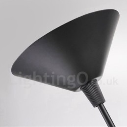 Suspension rétro vintage en métal noir en forme de chapeau, 1 lumière
