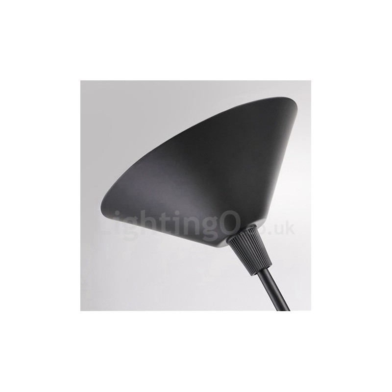 Suspension rétro vintage en métal noir en forme de chapeau, 1 lumière