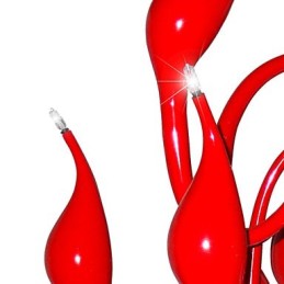 Lustre moderne 18 lumières G4 peinture rouge