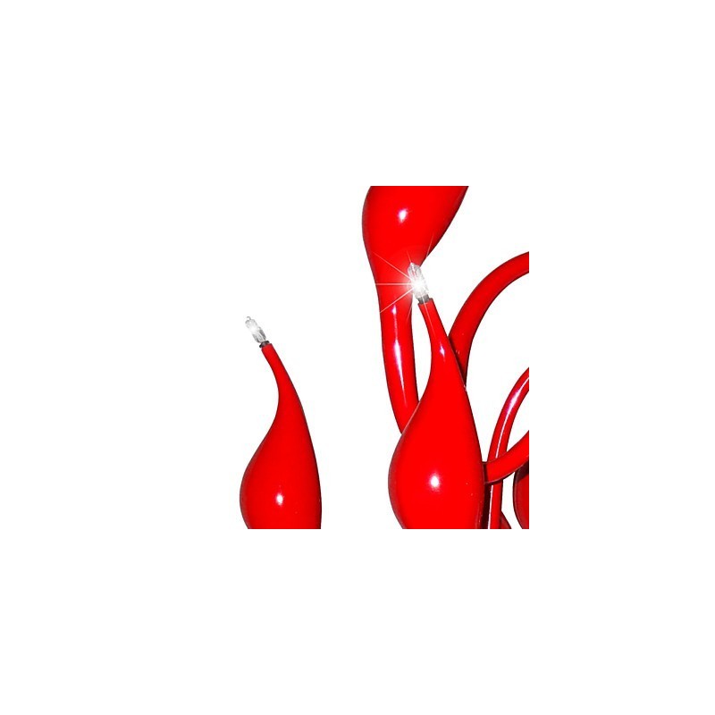 Lustre moderne 18 lumières G4 peinture rouge