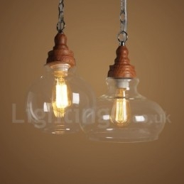 Suspension rétro vintage avec abat-jour en verre