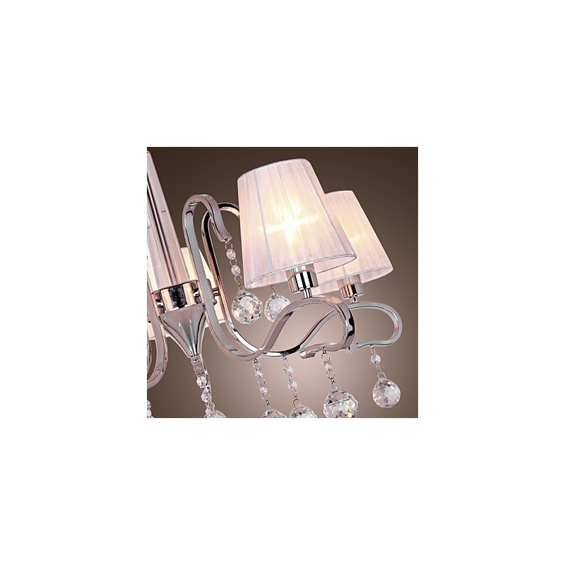 Lustre moderne contemporain en cristal électroplaqué