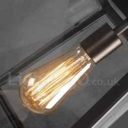 Suspension vintage en métal avec abat-jour en verre