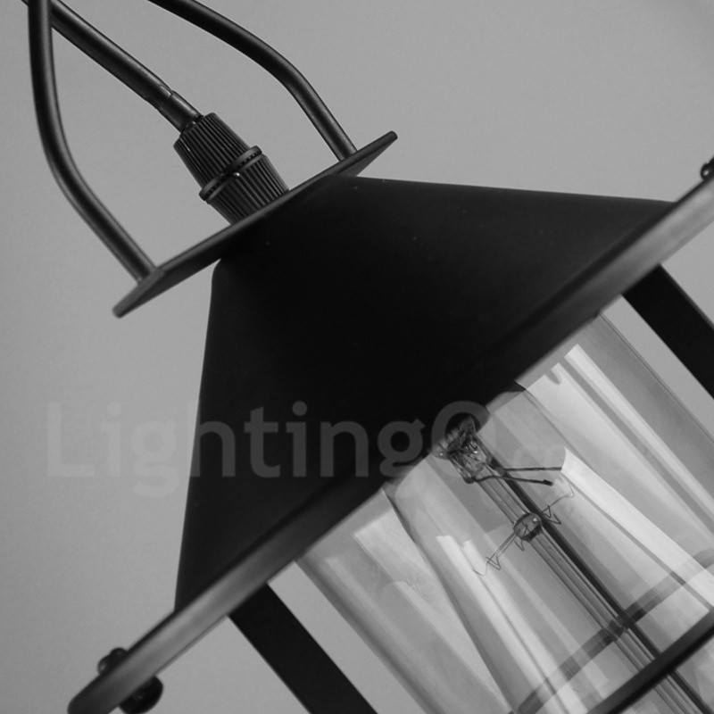 Suspension vintage en métal avec abat-jour en verre