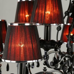 Lustre en cristal moderne et contemporain à 15 lumières rouge