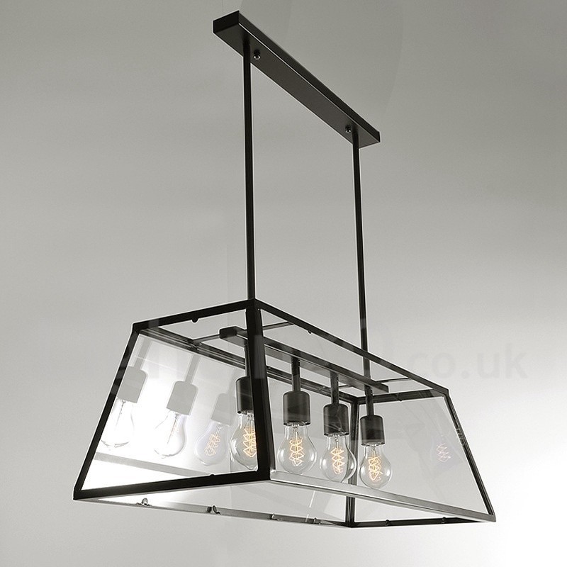 Suspension vintage en métal avec abat-jour en verre de style rustique