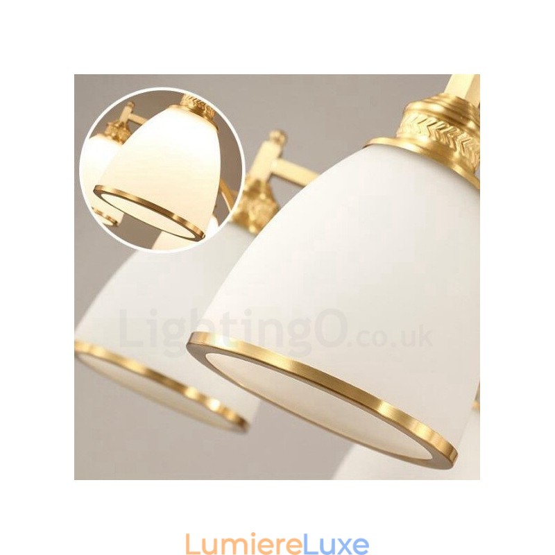 Lustre rustique à 3 lumières en métal et cuivre intégré