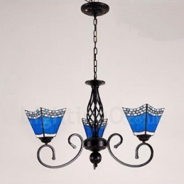 Lustre en métal intégré de style méditerranéen à 3 lumières