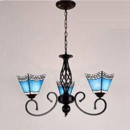 Lustre en métal intégré de style méditerranéen à 3 lumières