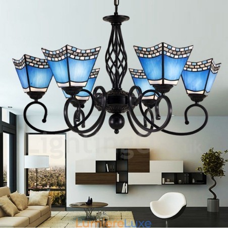 Lustre en métal intégré de style méditerranéen à 6 lumières Lustre en métal intégré de style méditerranéen à 6 lumières
