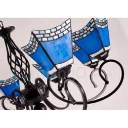Lustre en métal intégré de style méditerranéen à 8 lumières