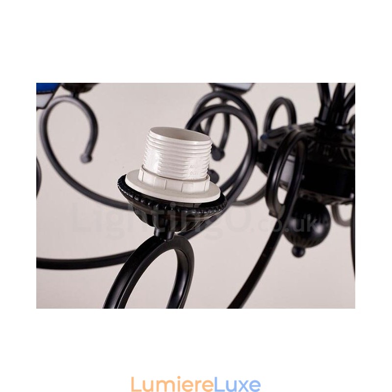 Lustre en métal intégré de style méditerranéen à 8 lumières
