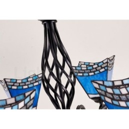 Lustre en métal intégré de style méditerranéen à 8 lumières