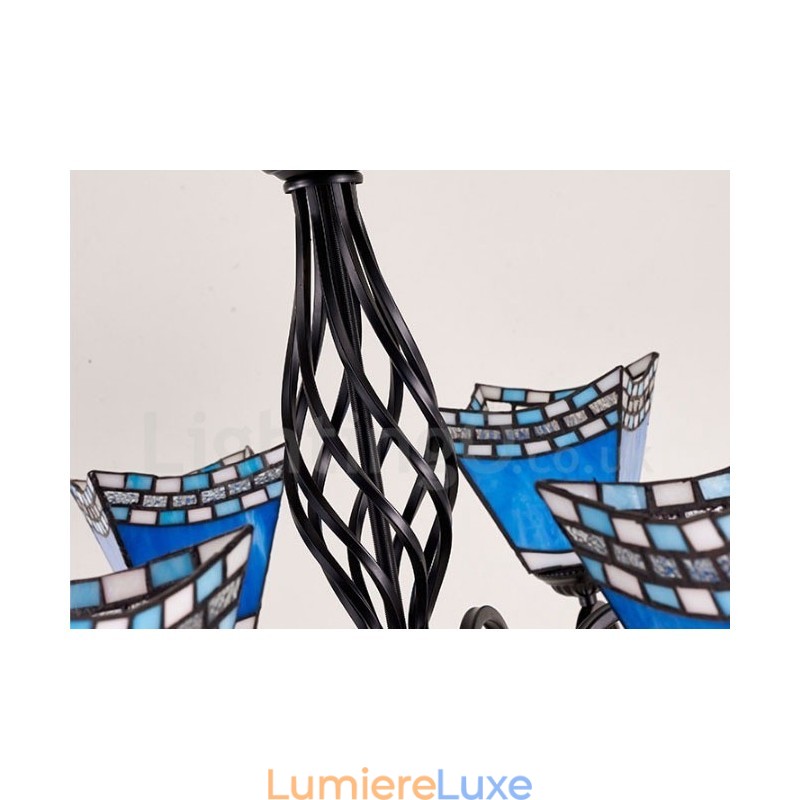 Lustre en métal intégré de style méditerranéen à 8 lumières
