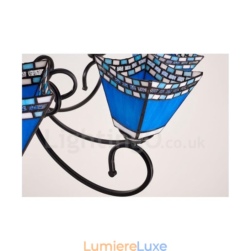 Lustre en métal intégré de style méditerranéen à 8 lumières