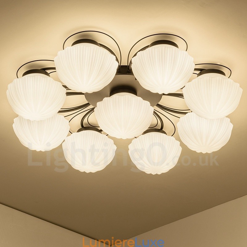 Lustre intégré rustique Lodge à 9 lumières