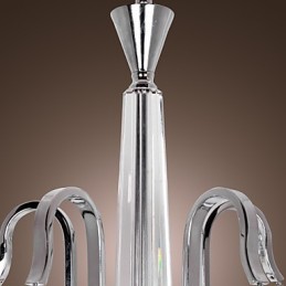 Lustre moderne contemporain en cristal électroplaqué