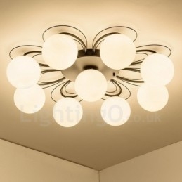 Lustre intégré rustique Lodge à 9 lumières