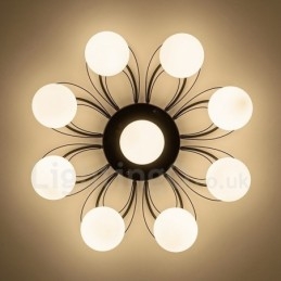 Lustre intégré rustique Lodge à 9 lumières