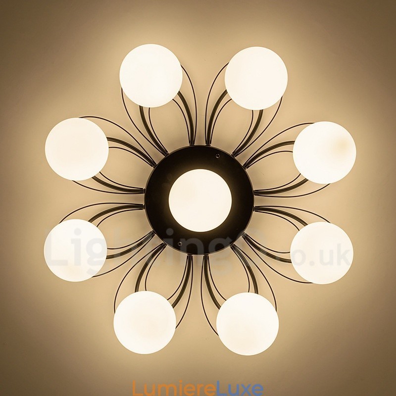 Lustre intégré rustique Lodge à 9 lumières