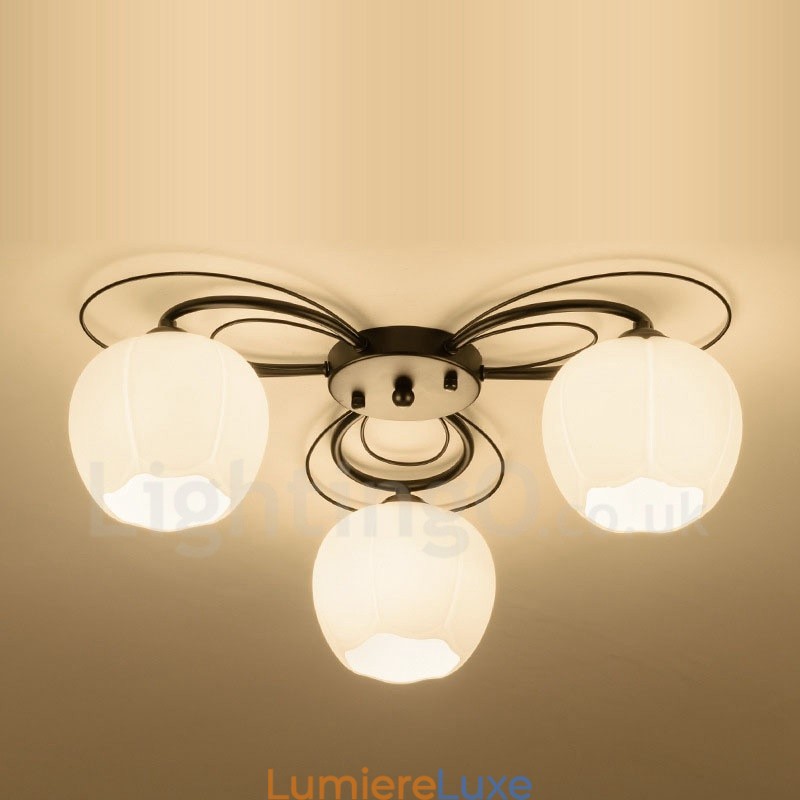 Lustre rustique intégré à 3 lumières