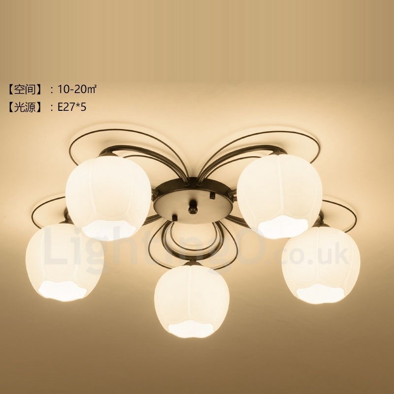 Lustre rustique intégré à 5 lumières