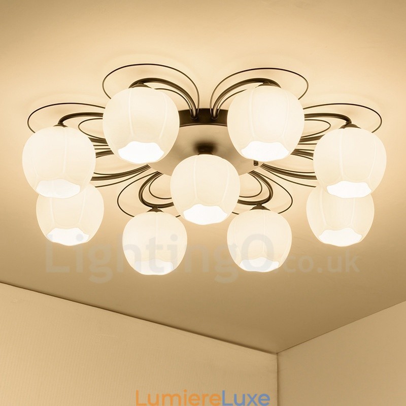 Lustre intégré rustique à 9 lumières