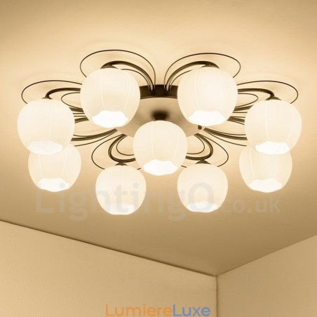 Lustre intégré rustique à 9 lumières Lustre intégré rustique à 9 lumières