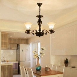 Lustre en métal intégré à 3 lumières de style rustique